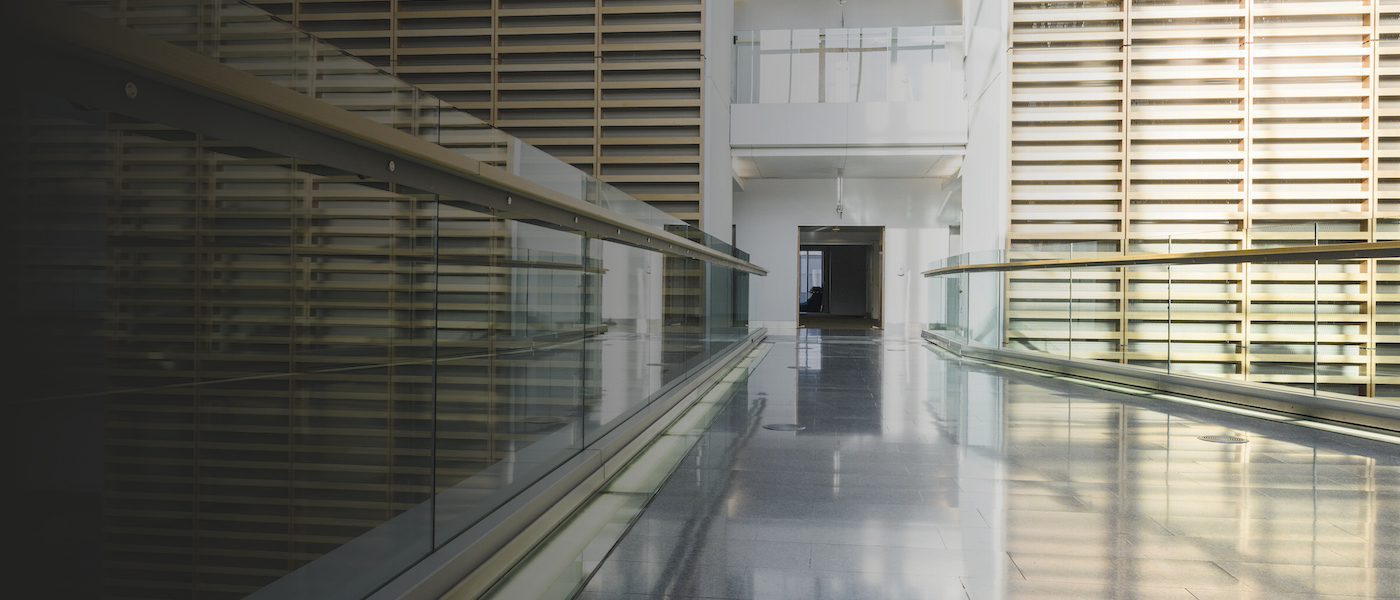 Walkway in stylish modern office