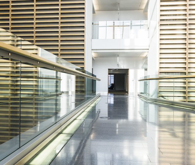 Walkway in stylish modern office